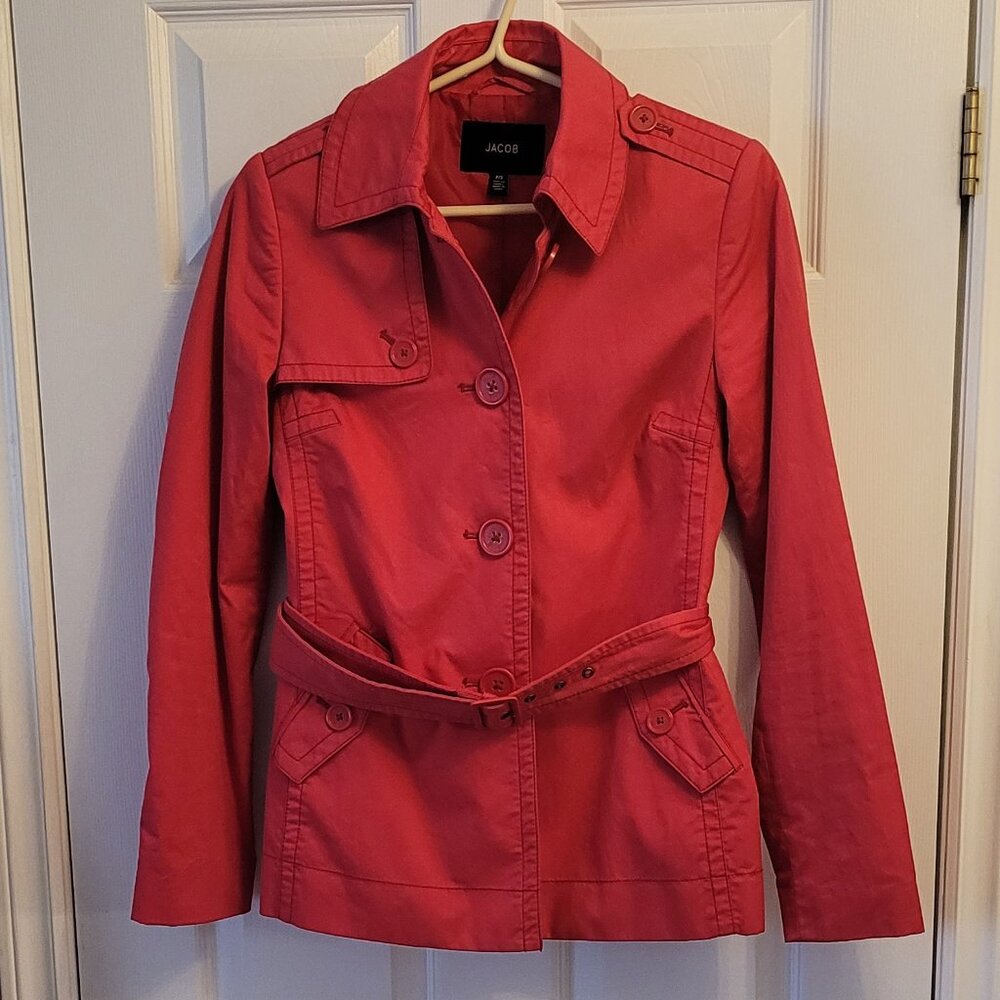 🌹NWOT🌹JACOB Red Short Trench Style Jacket